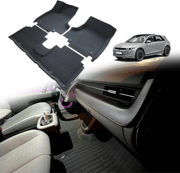 BestEvMod for Ioniq5 All Weather Floor Mats XPE Anti-High Temperatuer Liner Floor Mats 1st & 2nd Row Compatible with Hyundai Ioniq 5 Limited Trim 2022 -  2025 Accessories (Slide Console Version)