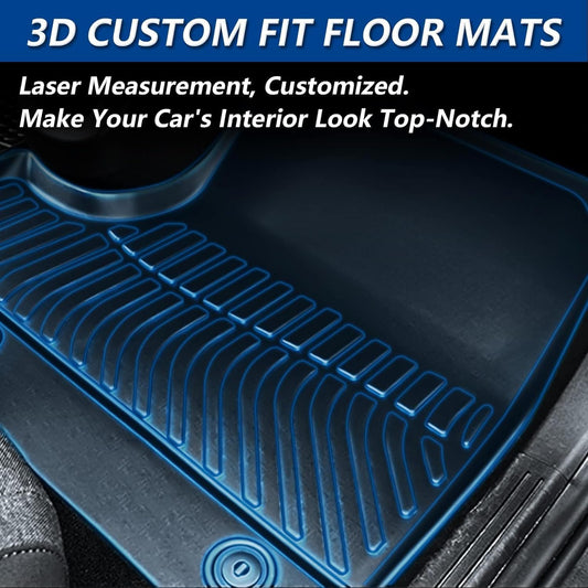 3D All Weather Floor Mats, 3 Rows, Black For Honda Odyssey 2018 - 2024