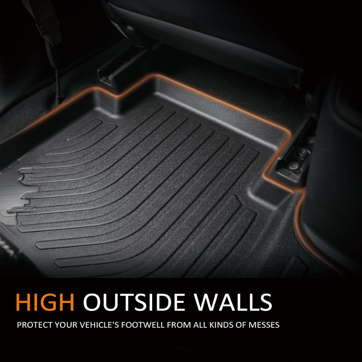 Binmotor-All Weather Floor Mats for Mitsubishi Outlander PHEV 2023 2024, Front &amp; 2nd Row