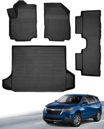 CreeKT for Chevy Equinox Floor Mats  2018 - 2024, for GMC Terrain Floor Mats 2018-2024, for Equinox All Weather Mats Cargo Liners for Chevrolet Equinox Accessories 2018 - 2024