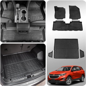 Thinzyou Floor Mats Compatible with 2018-2024 Chevrolet Equinox / GMC Terrain TPE All Weather Floor Mats & Cargo Liner