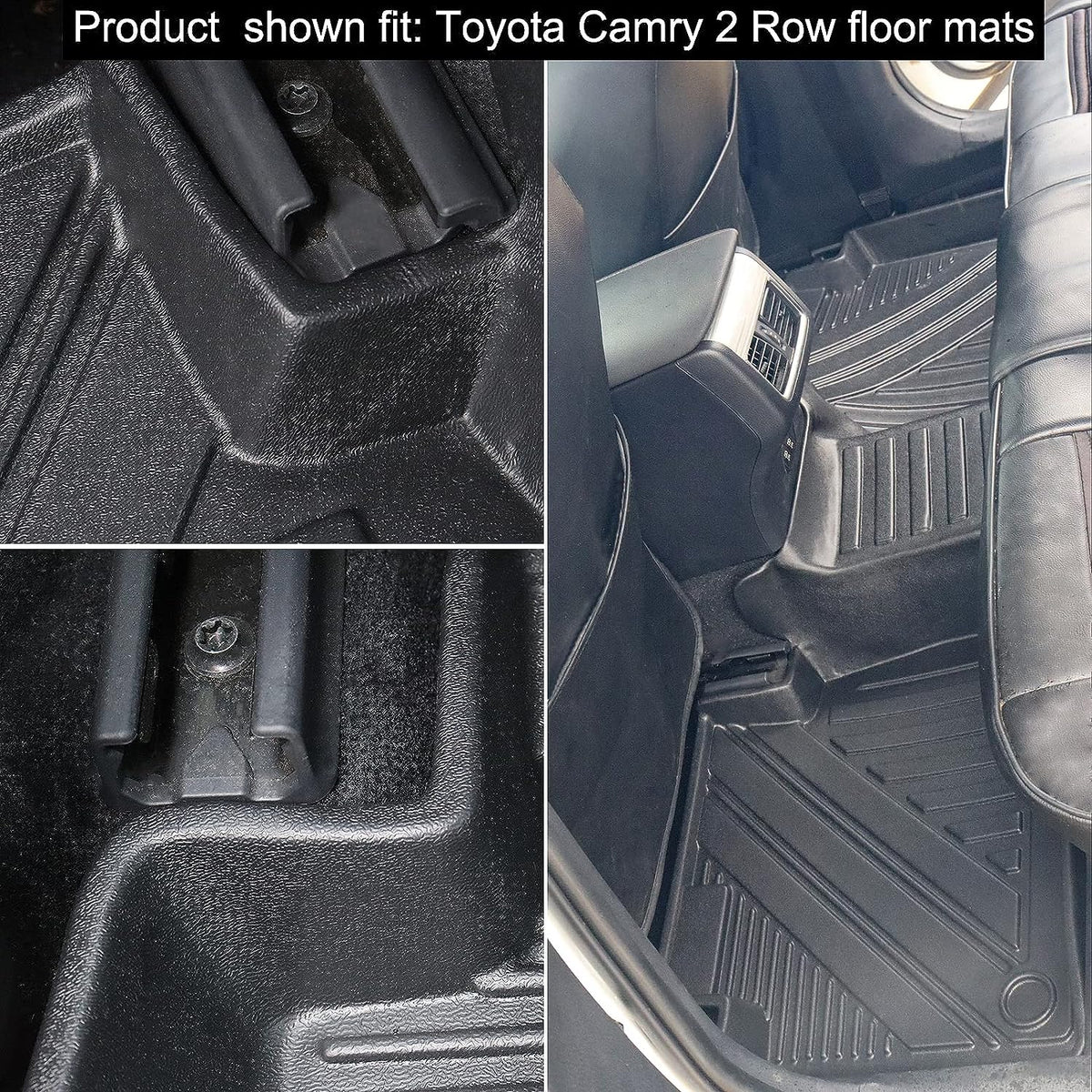 Antsvnn Floor Mats Compatible with Toyota Camry 2018 - 2024 All Weather 2 Row and Cargo Liner Rubber Floor Liners Black (FWD Only Models Only) (No Hybrid)