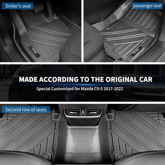 Yonugli Floor Mats 2 Rows and Trunk Cargo Liner Compatible for 2017 2018 2019 2020 2021 2022 2023 2024 2025 Mazda CX-5 Accessories All Weather TPE Rubber Protection Mat (Floor Mats+Cargo Liner) Brand: Yonugli