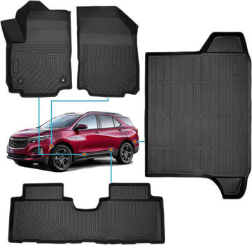 Floor Mats & Cargo Liner for  2018-2024,  Chevy Equinox & for GMC Terrain, Diffcar