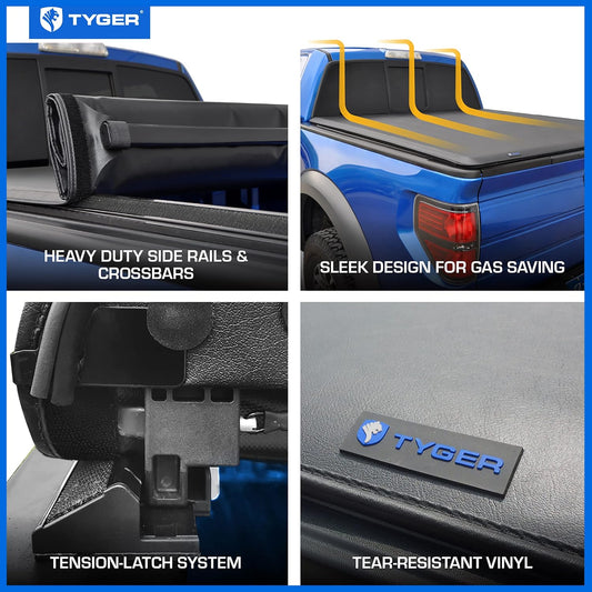 TYGER T1 Soft Roll-up fit 2007-2013 Toyota Tundra | 6.5' Bed  TG-BC1T9039