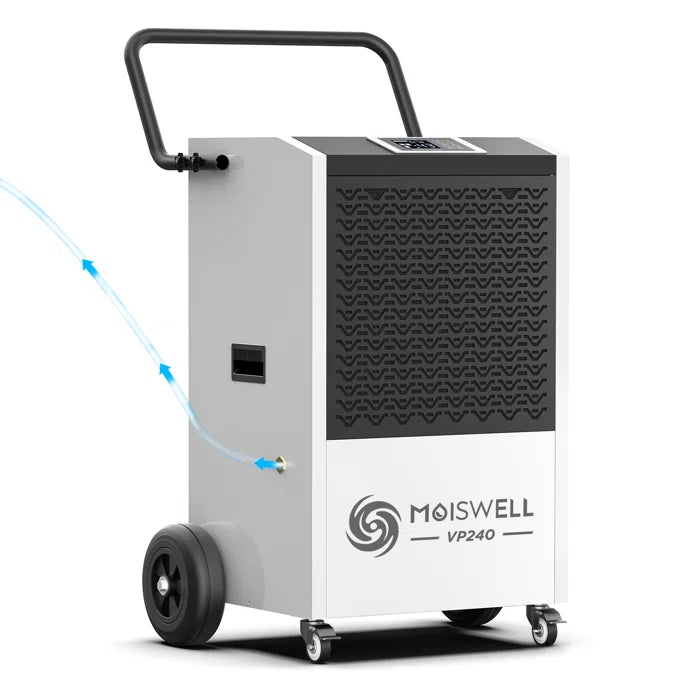 MOISWELL 240 Pints Commercial Dehumidifier with Built in Pump for Rooms up to 8500 Sq. Ft.