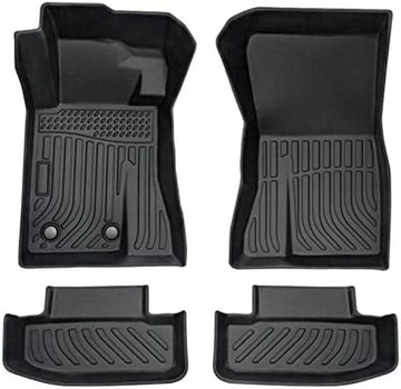 Cacartist Floor Mats Custom Fit for 2015-2024 Ford Mustang (NOT for Ford Mustang Mach-E) 1st & 2nd Row All Weather Floor Liner Carpet Protecter TPE Waterproof