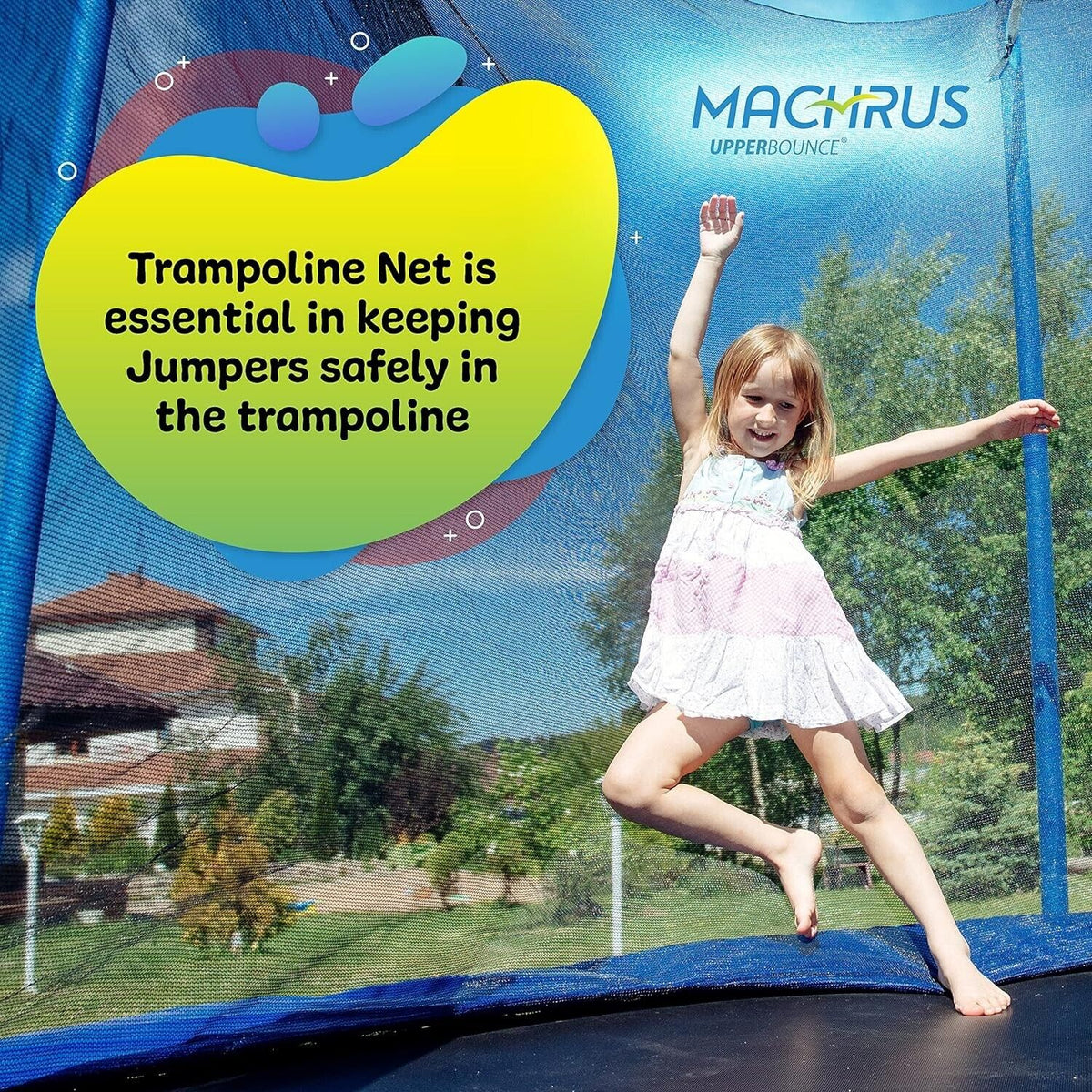 Upper Bounce UBNET-16-6-IS 16 ft. Trampoline Enclosure Safety Net Fits For 16 FT