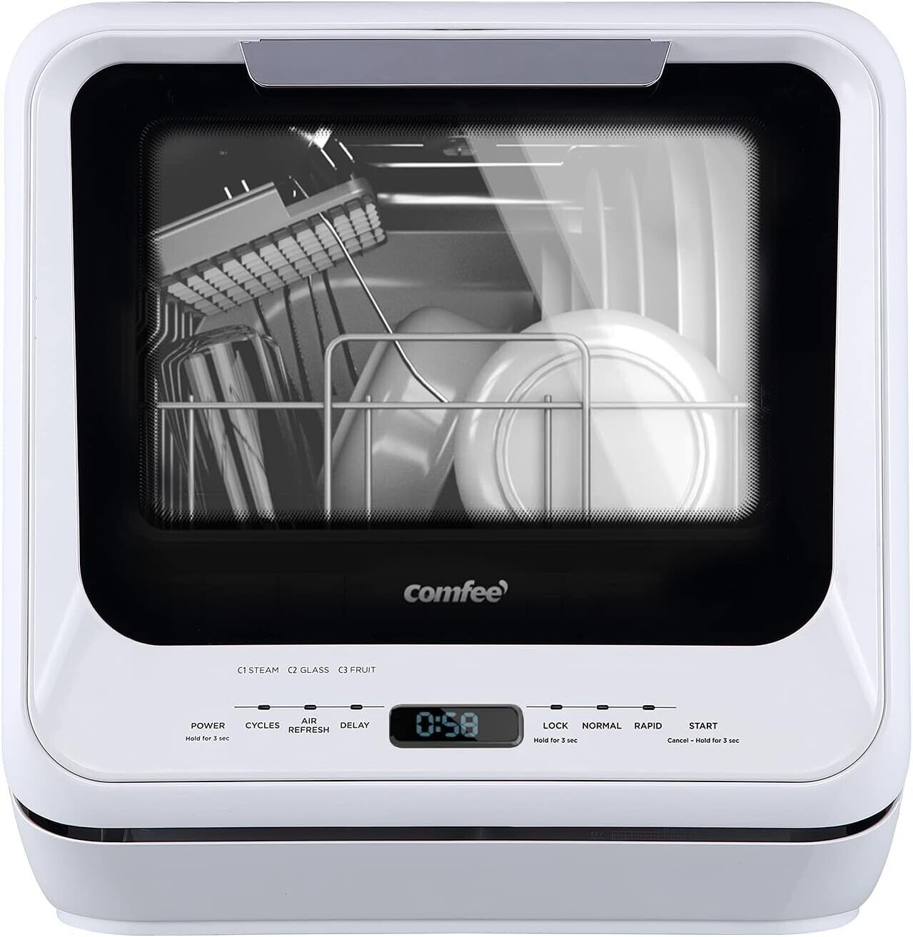 COMFEE' Countertop Dishwasher, Portable Dishwasher with 5L Built-in Wa