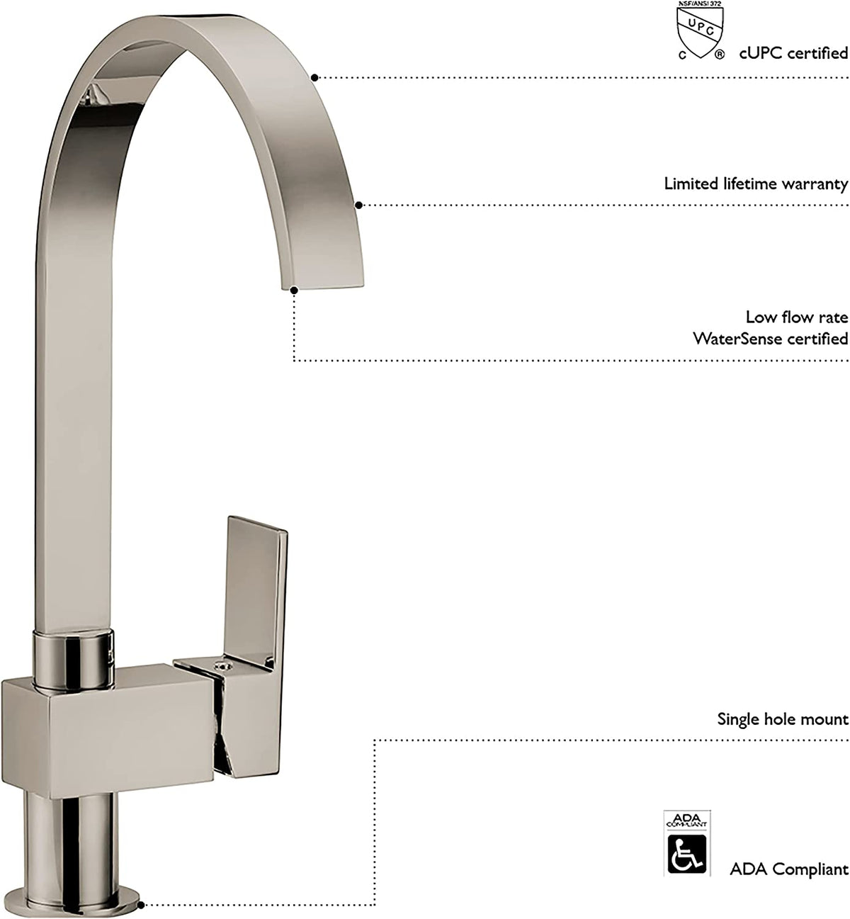 Design House 547620 Karsen Single Handle Kitchen Faucet