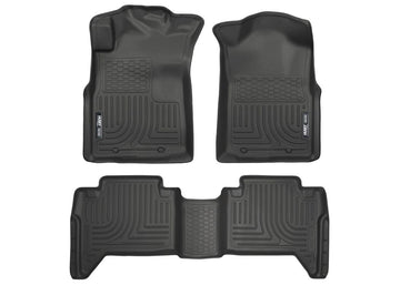 Husky Liners WeatherBeater Front & Second Seat Floor Liners - 3 Piece | Includes Footwell Coverage   Fits 2005-2015 Toyota Tacoma (HUL-98951)