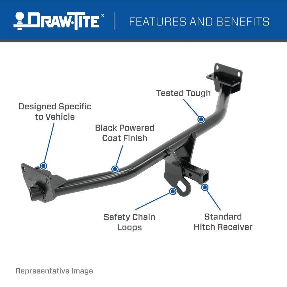 Draw-Tite Class 2 Trailer Hitch, 1-1/4-Inch Receiver, Black, Compatible with Toyota Avalon, Camry PART NO 36540