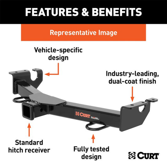 Curt 31650 | Class III Mount Receiver Hitch For Ford Escape Mercury Mariner Mazda Tribute