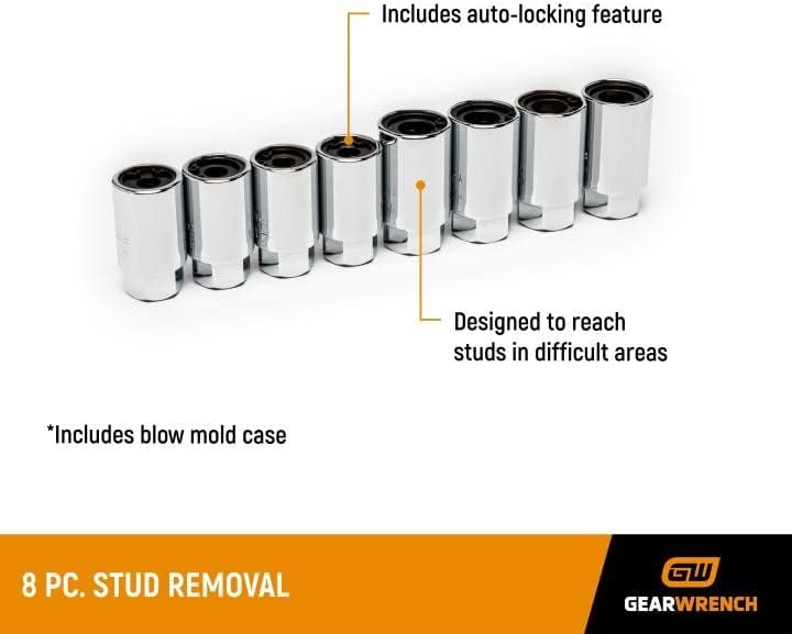 GEARWRENCH 8 Pc. Stud Removal Set, SAE/Metric - 41760D