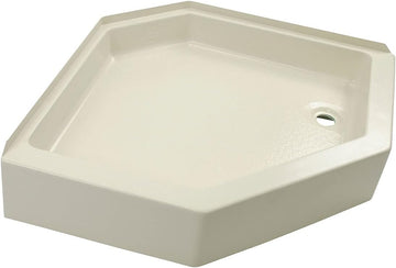 Lippert 209415: 32" X 32" Neo Angle Shower Pan; Right Drain; 6.625" Apron - Parchment