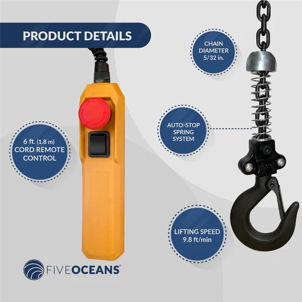 Five Oceans FO4437 330LBS / 150KG Electric Chain Hoist