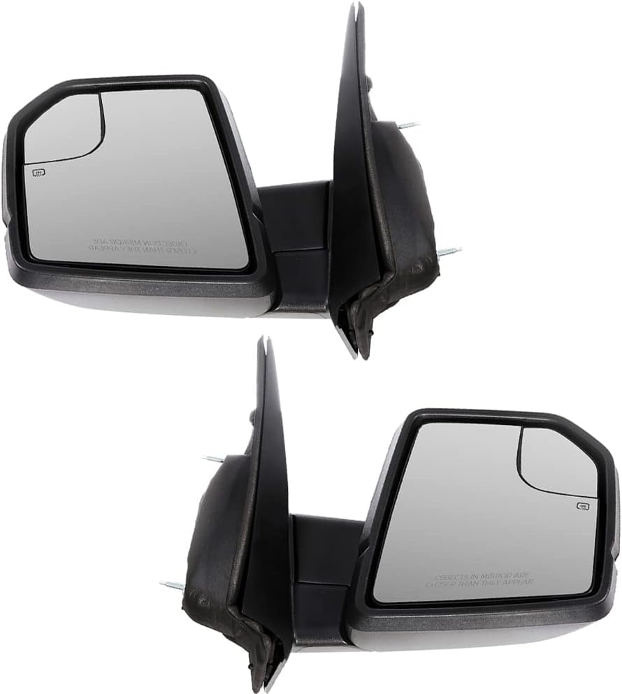 Power Heated With Turn Signal Left & Right Side Towing Mirrors For 2015-2020 For Ford For F150 Pickup Truck with Black Housing Manual Folding