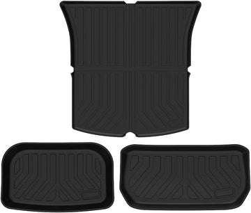 FIILINES Custom Fit for Frunk Trunk Mat 2020 2021 2022 2023 Tesla Model Y 5 Seater Accessories (Not Fit 7-Seater) All Weather Frunk Mat Rear Storage Mat Cargo Trunk Liner Floor Mat