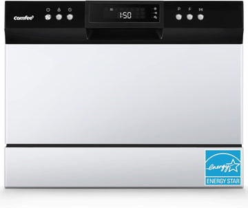 COMFEE’ Countertop Dishwasher, Energy Star Portable Dishwasher, 6 Place Settings, Mini Dishwasher with 8 Washing Programs, Speed, Baby-Care, ECO& Glass, Dish Washer for Dorm, RV& Apartment