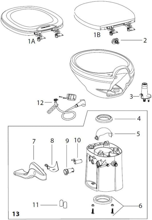 Thetford 42138 Base Kit High Bone Style II