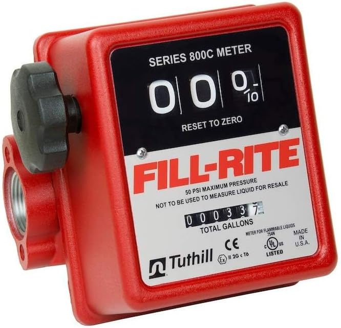 Fill-Rite 807C1 3 Wheel Mechanical 1" 5-20 GPM Fuel Transfer Meter