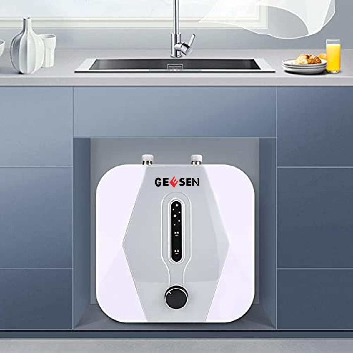 GEESEN 1500W 15L/ 4gallon 110V US Plug Compact Size Instant Electric Tank Home Hot Water Heater Kitchens Hair Salons IPX4 Mini Instant Tankless Shower for Kitchen Bathroom