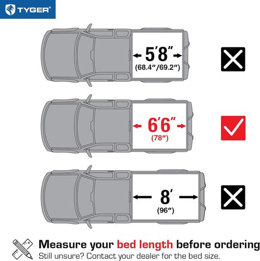 Tyger Auto T1 Roll Up Truck Bed Tonneau Cover TG-BC1C9009 works with 1988-2006 Chevy Silverado / GMC Sierra 1500 2500 3500 HD (Incl. 2007 Classic) | Fleetside 6.5' Bed