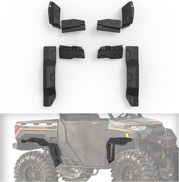Extended Fender Flares, A & UTV PRO Extra Wider Front & Rear Mud Flaps Guards for 2018 2019 2020 2021 Polaris Ranger XP 1000 Heavy Duty Accessories (8PCS Complete Set)