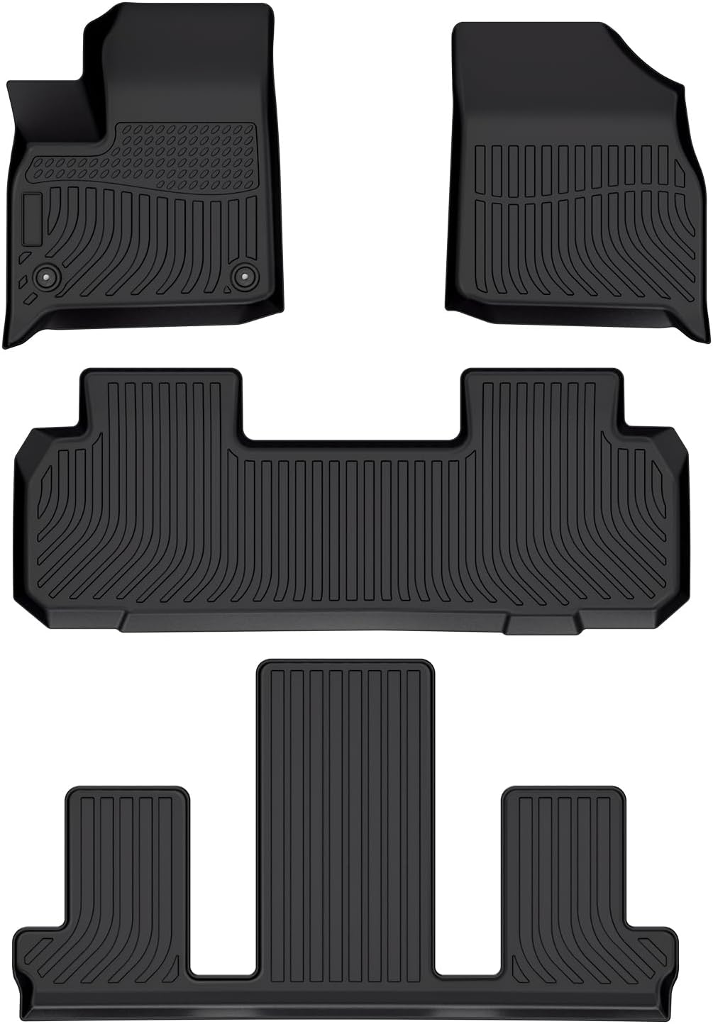 Cacartist Floor Mats Custom Fit for 2018 - 2023 Chevrolet Traverse 7 Seater with 1st 2nd and 3nd Row TPO Odorless High Edge Floor Liners for Traverse with 2nd Row Bucket Seats