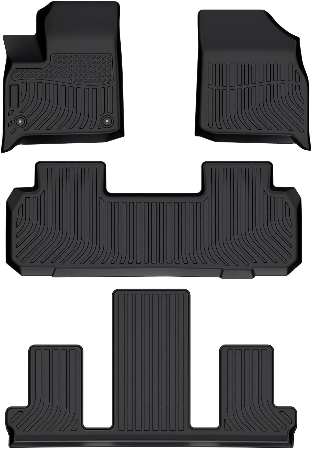 Cartist Floor Mats Custom Fit for 2018 - 2024 Chevrolet Traverse 7 Seater with 1st 2nd and 3nd Row TPO Odorless High Edge Floor Liners for Traverse with 2nd Row Bucket Seats