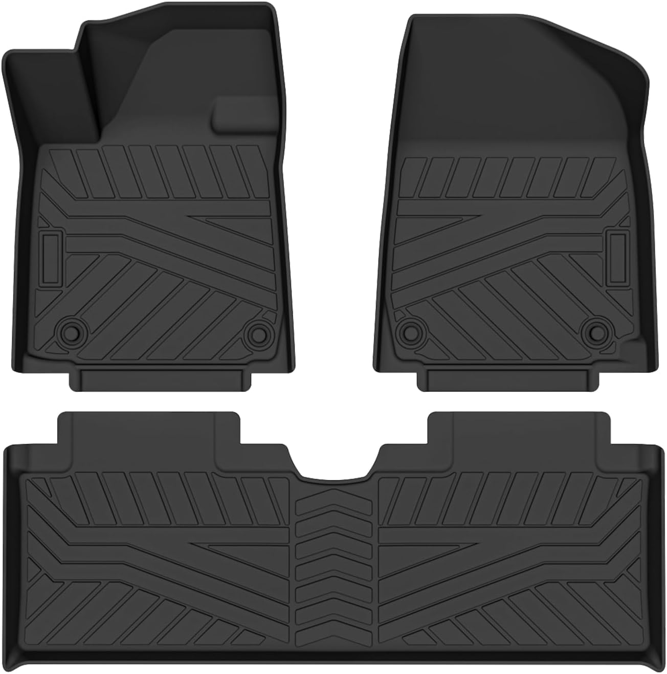 FIILINES Floor Mats for Hyundai Ioniq 6 2023 2024 2025, All Weather TPE Floor Liners for Ioniq 6 Waterproof Durable 1st & 2nd Row Liner Set Black