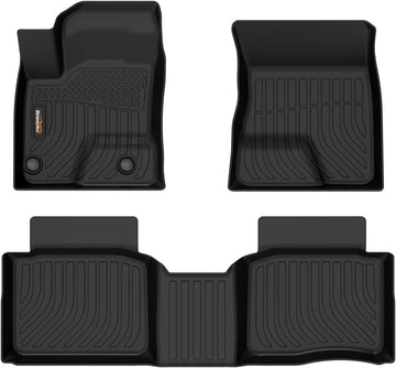 Binmotor-All Weather Floor Mats for Mitsubishi Outlander PHEV 2023 2024, Front & 2nd Row