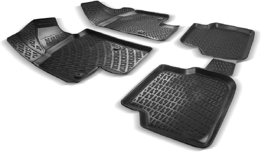 RizLiner Mitsubishi Outlander 2022-2025 (No PHEV or Sport Models) Floor Mats Custom Fit 3D Rubber Car Mats Laser Measured Floor Liners All Weather Waterproof Non-Slip (Front &amp; Rear)