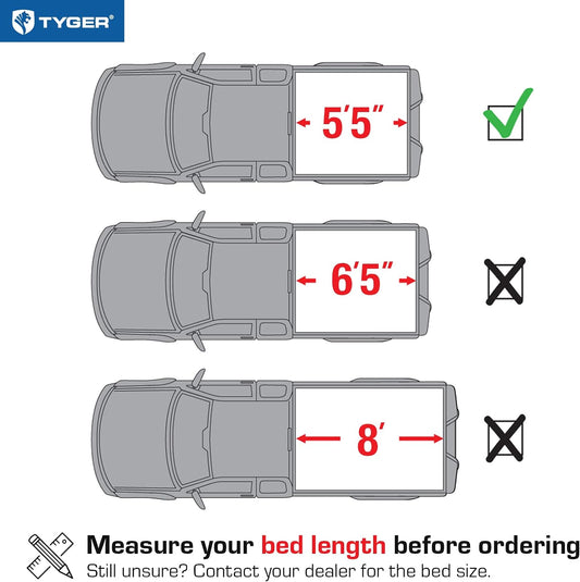 TYGER T1 Soft Roll-up fit 2021-2024 Ford F-150; Lightning | 5.5' Bed SKU: TG-BC1F9064