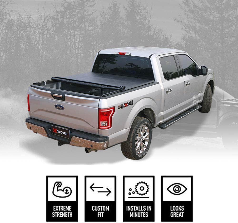 Offroading Gear 4x4 Rollup Truck Tonneau Box Cover | Compatible with Ford F150 2015-2023 | Fits Standard Short Bed 5.8&#39;| Heavy-Duty| Waterproof| Dust-Resistant|