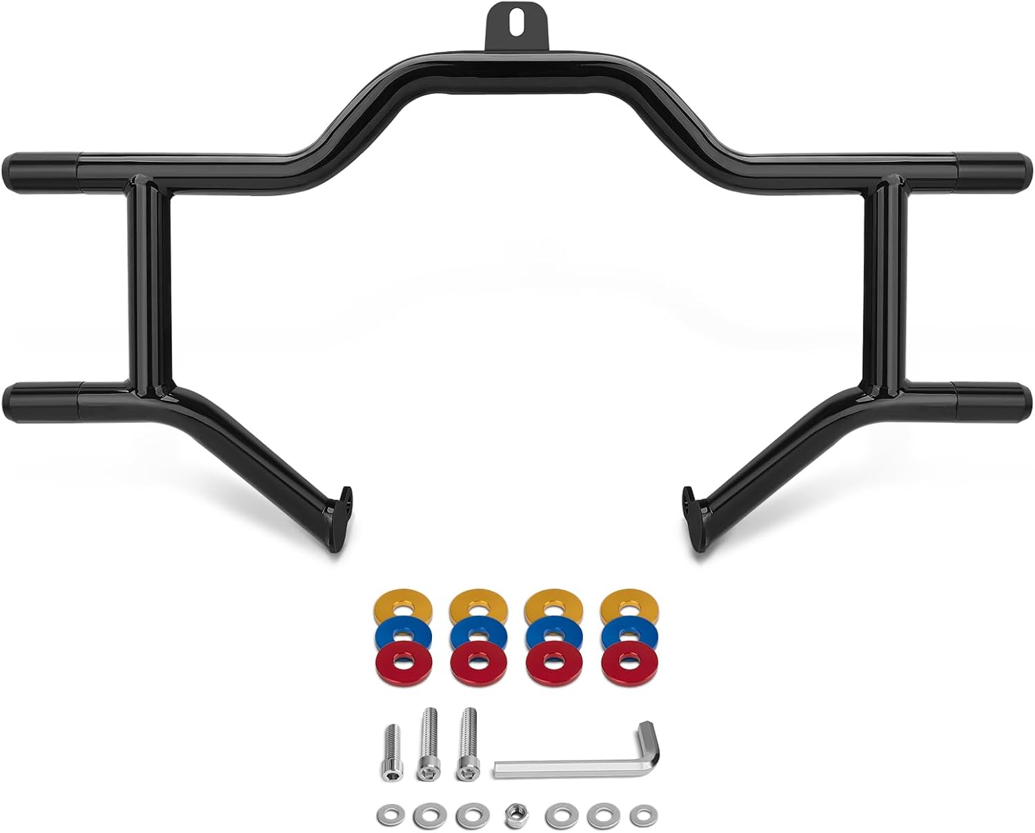 Engine Guard Front Highway Crash Bar Frame Slider Protector w/Flat Washer Flat-Out Bar Fits 2009-2025 Touring Road Glide Road King Street Glide Electra Glide CVO Limited Freewheeler Trike Models