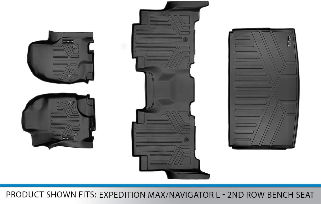 SMARTLINER Custom Fit Floor Liners For 2018-2024 Ford Expedition Max/Lincoln Navigator L (with 2nd Row Bench Seat)