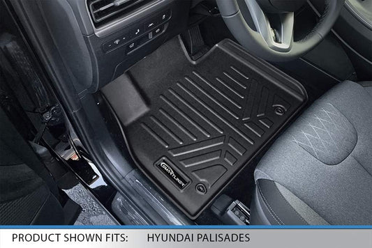 SMARTLINER  A0472/ B0495 Custom Fit Floor Mat Black 2 Row Liner Set Compatible with 2020-2023 Hyundai Palisade w/Bucket Seats