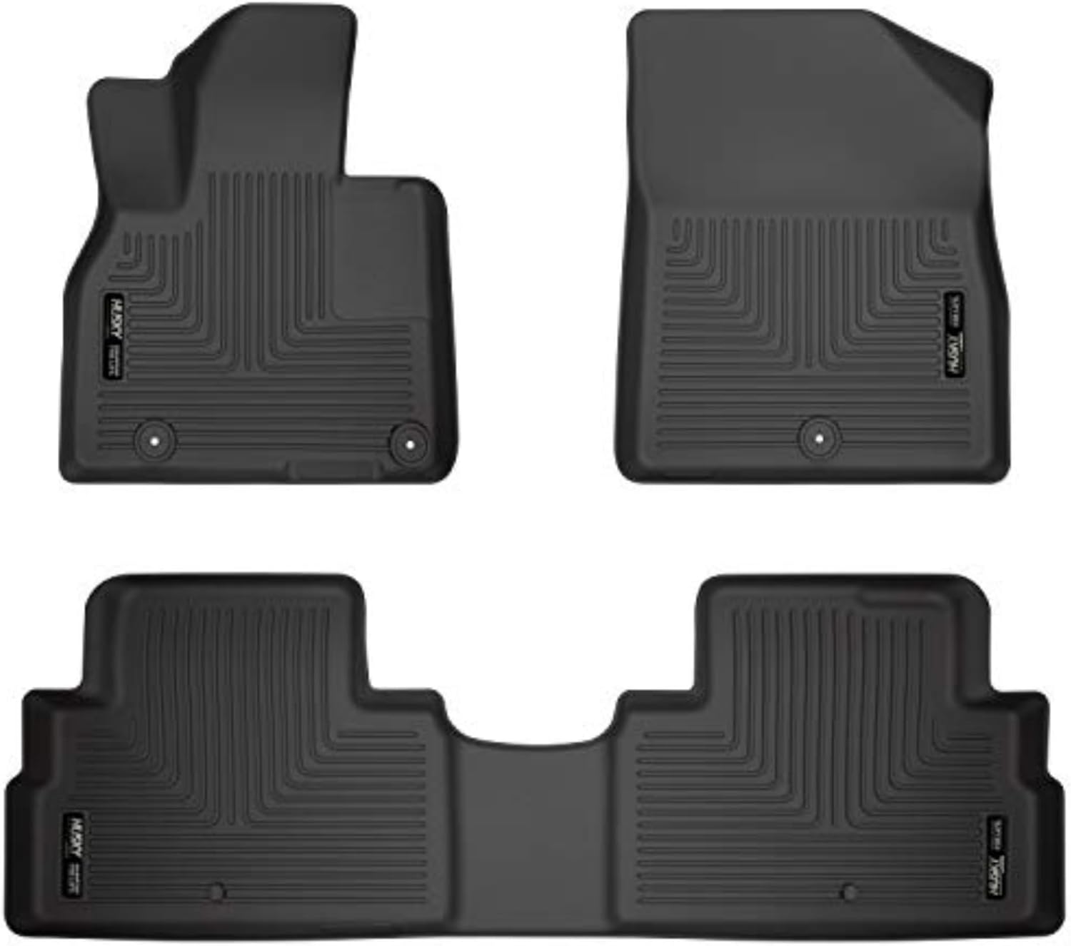 Husky Liners Weatherbeater Floor Mats | Fits 2020-2024 Kia Telluride | Front & 2nd Row, 3-pc Black - 95691