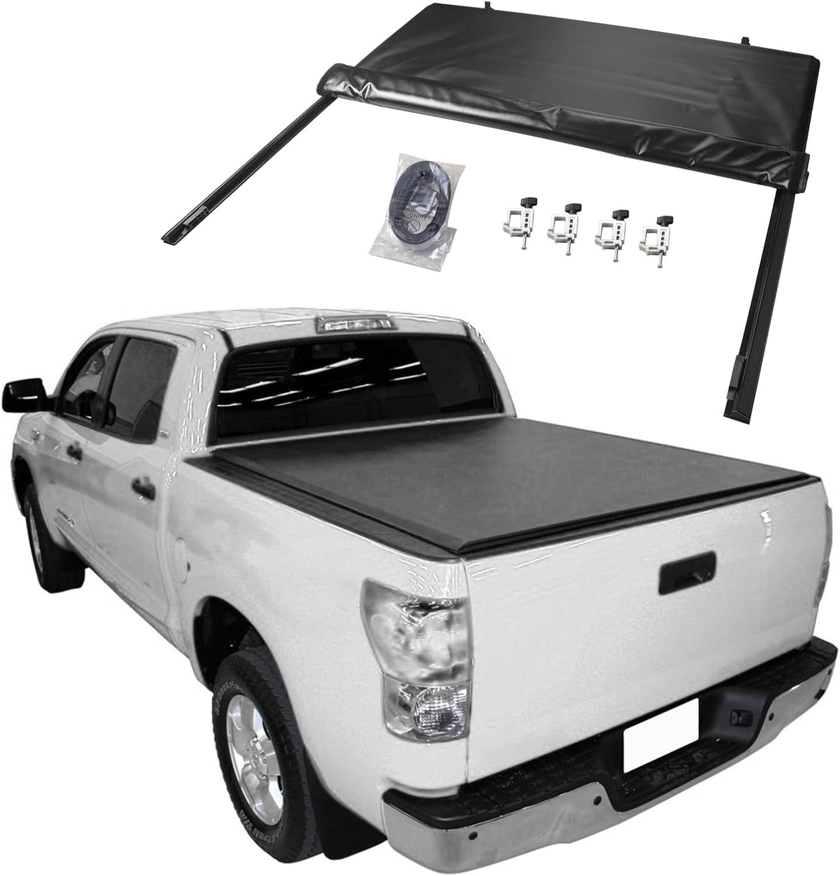 OKSTENCK Soft Roll Up Truck Bed Tonneau Cover Compatible with 2009-2018 Dodge Ram 1500 | 2019-2022 Classic ONLY|Without RamBox, 5&#39;7&quot;