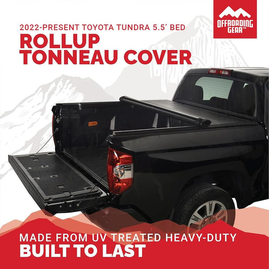 Offroading Gear Toyota Tundra 2022-2026 5.5' Short Bed Rollup Truck Tonneau | 4x4 Box Cover | Heavy-Duty | Waterproof | Dust-Resistant