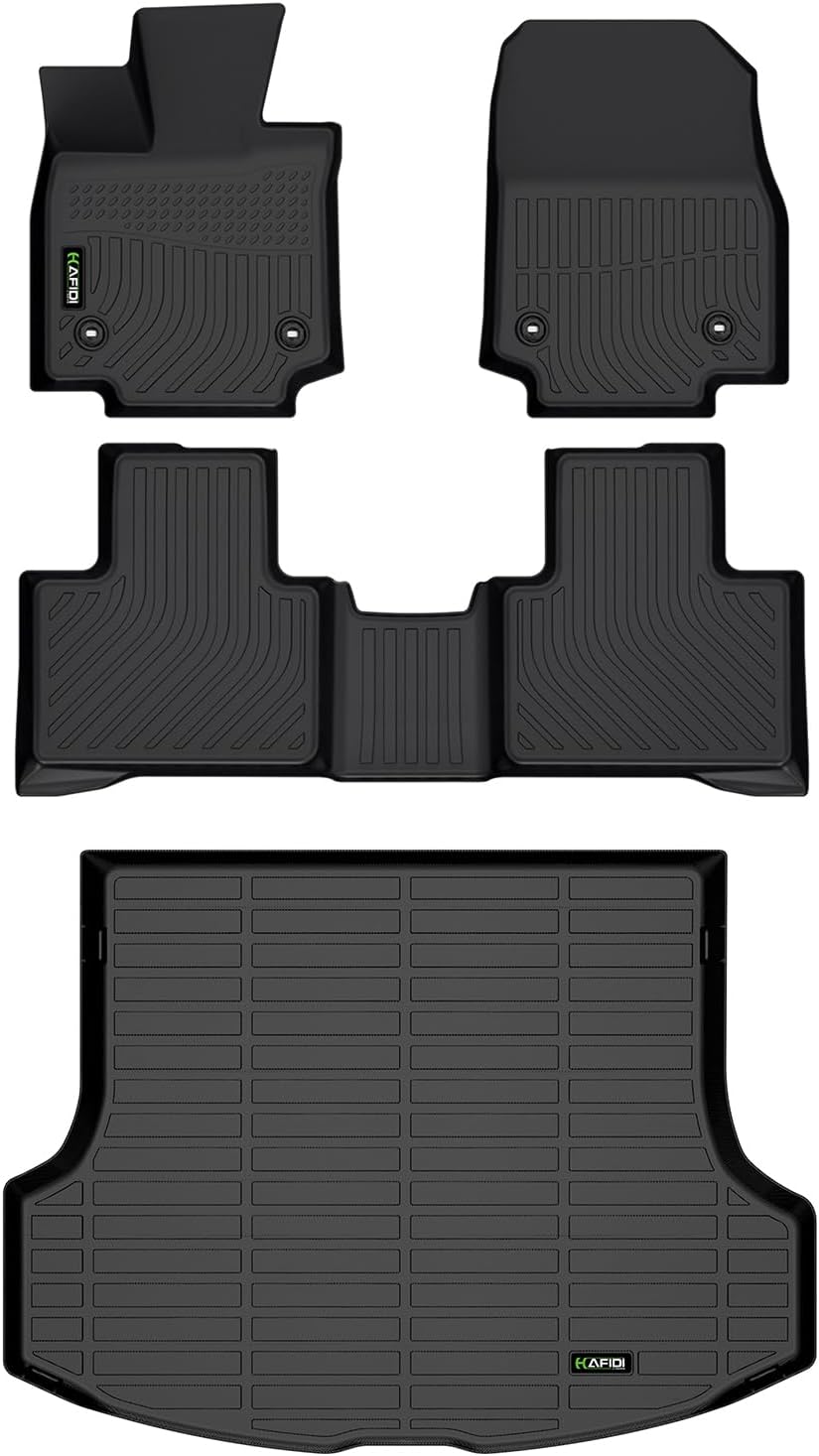 HAFIDI All Weather Car Floor Mats &amp; Cargo Liner for Lexus 2023 2024 LRX / RX350 / RX350h / RX500h Custom Fit Full Set Accessories - Black (NOT for RX450h+ PHEV)