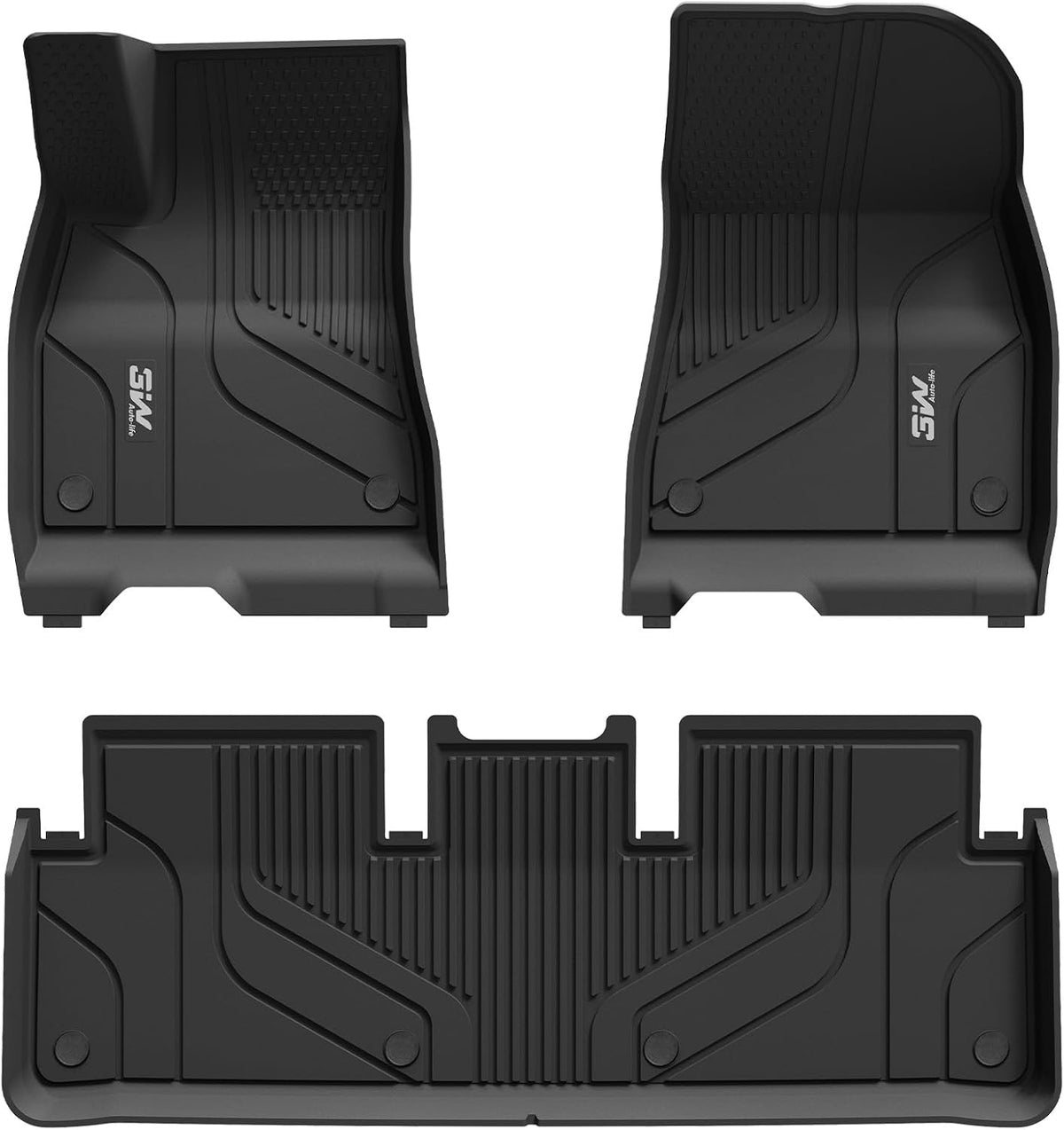 3W Floor Mats Fit for 2024 Tesla Model 3 Highland New Generation Odorless TPE All Weather Custom Fit Floor Liner for 2024 New Version Tesla Model 3 Car Accessories Full Set Black 10+ Years Lifespan