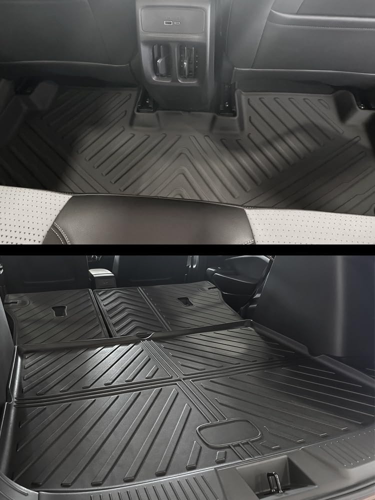 Smabee Floor Mats &amp; Cargo Liner Compatible with 2024 Chevrolet Trax TPE All Weather 2 Row Floor Liners Trunk Cargo Liner Heavy Duty Full Set Interior Accessories Black