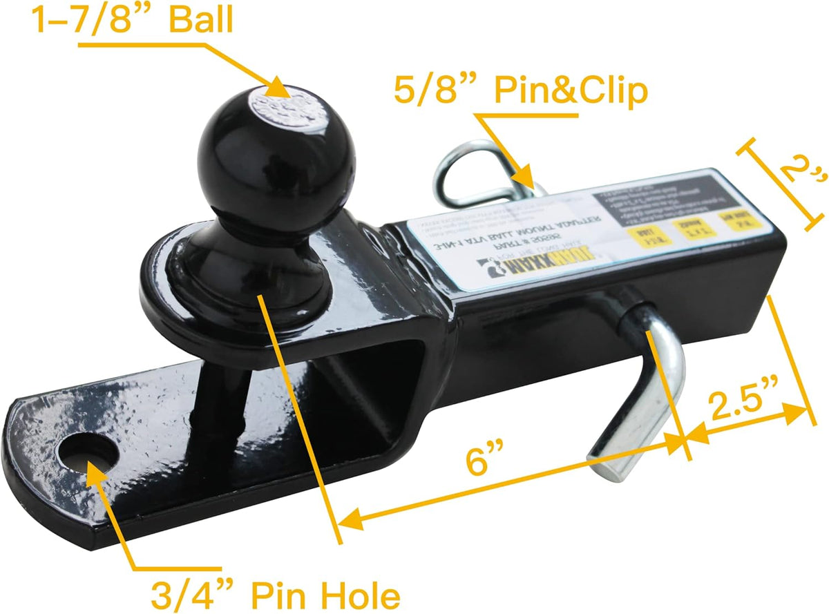 NAVIFREE Rock Sliders | Tree Kickers fit for Polaris RZR (See Fitment) with FREE ATV Hitch Mount!