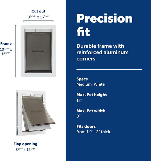 PetSafe Extreme Weather Dog and Cat Door - Aluminum Frame Pet Door - Medium