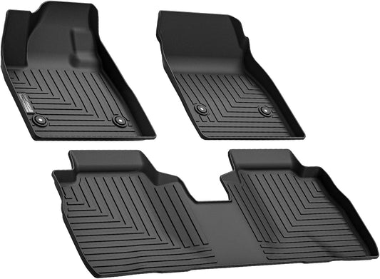 XINSHANGXIU Floor Mats for 2024 2025 Chevrolet Chevy Equinox EV,TPE All Weather Protection Slush 1st & 2nd Row Floor Liners Black