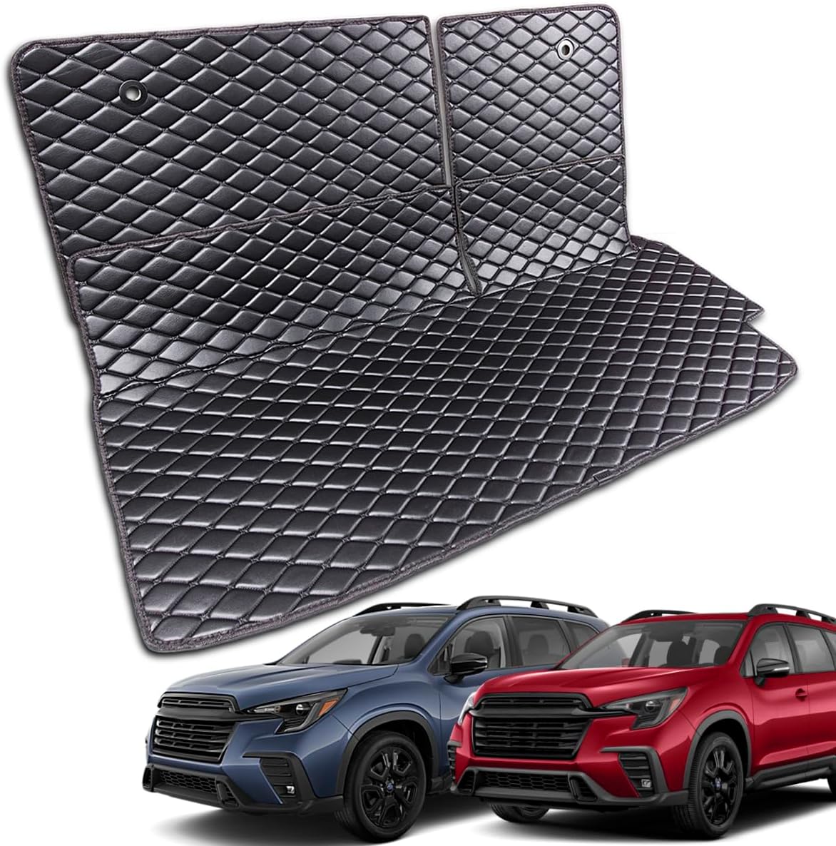 7DEEKEI for 2019-2024 Subaru Ascent Trunk Mat and Rear Backrest Cargo Mat Liners All Weather Anti-Slip