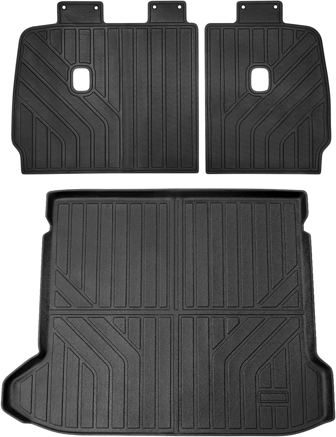 FIILINES Trunk Mat for Hyundai Ioniq 5 2022-2025 Cargo Mat All Weather Waterproof Odorless Trunk Cargo Liner with Backrest Mats Ioniq 5 Accessories Black (Trunk Mat+Backrest Mat)