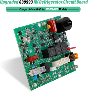 639593 RV Refrigerator Circuit Board, Replacement for Norcold 638189, Compatible with Norcold Polar N7, N8, and N10, RV Fridge Rear Power Supply Board, Without Housing